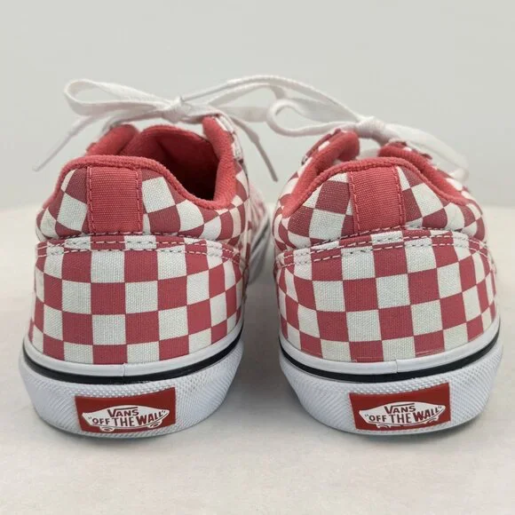 Vans Off The Wall Womens Sz 6 Low Top Sneakers Pink White Checkered Lace Up Shoe - Picture 4 of 13
